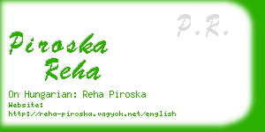 piroska reha business card